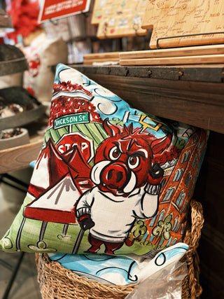 Hog Collage Pillow: Polyester