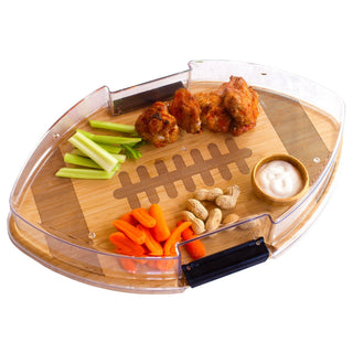 Totally Bamboo - Flip, Serve & Store® Football Charcuterie Board with Lid