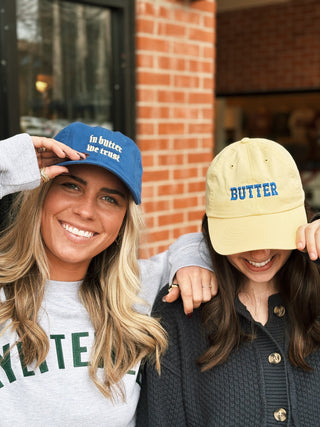 In Butter We Trust Baseball Cap Dad Hat- Blue