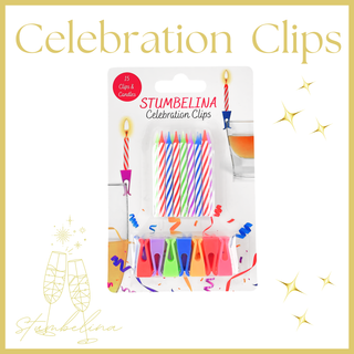 Celebration Candle Drink Party Clips: Multi-Colored