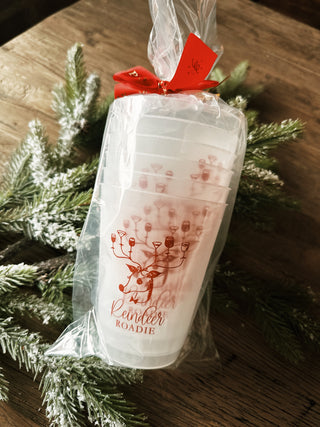 Reindeer Roadie Frosted Cups Pack of 6