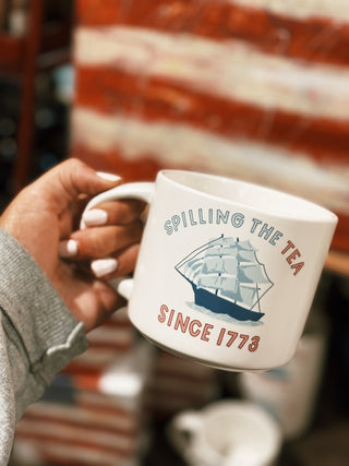 Spilling The Tea Large Ceramic Mug