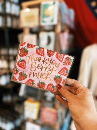 Thank You Berry Much Strawberries Greeting Card