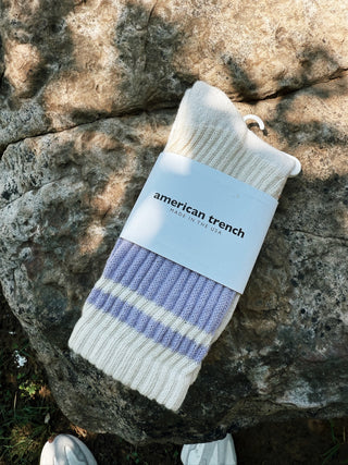 The Mono Stripe Socks: Lavender