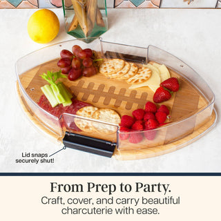 Totally Bamboo - Flip, Serve & Store® Football Charcuterie Board with Lid