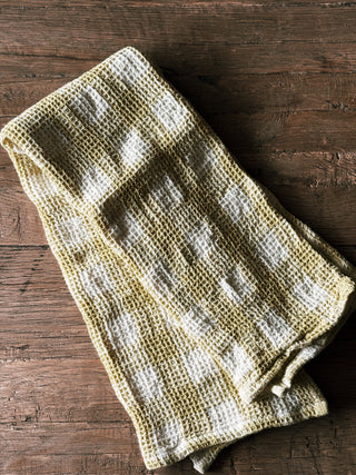 Light Green Gingham Cotton Weave Tea Towel