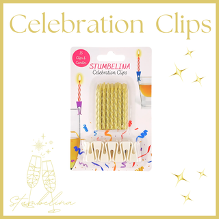Celebration Candle Drink Party Clips: Gold