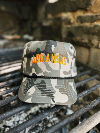 Arkansas Rope Hat - Camo and Orange