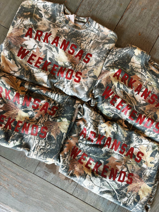 Arkansas Weekends Camo Sweatshirt