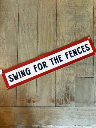 Swing For The Fences Felt Sign Banner