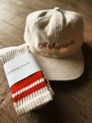 The Mono Stripe Socks: Red