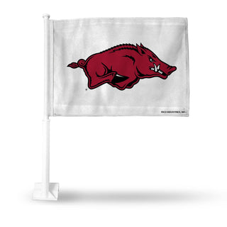 Arkansas Razorbacks White Car Flag