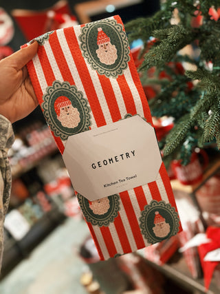 Geometry - Striped Santa Tea Towel
