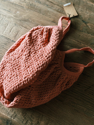 Pink Crocheted Tote Bag