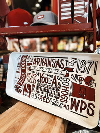 Arkansas Collage Enamel Tray