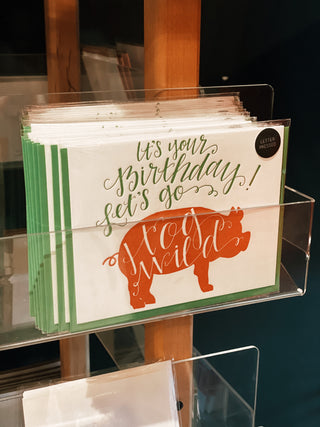 Hog Wild Letterpress Greeting Card