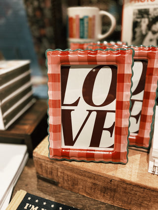 Scalloped Picture Frame- Plaid