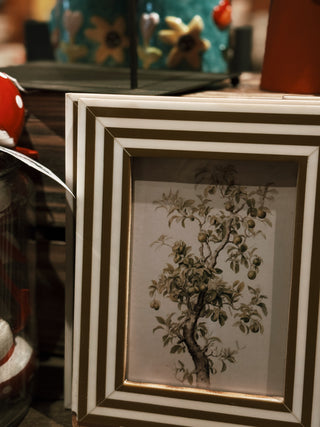 Photo Frame w/ Tan Inlaid Stripes