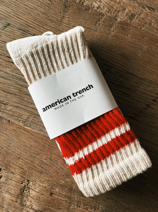 The Mono Stripe Socks: Red