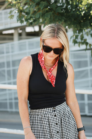 Scarf necklace- Red