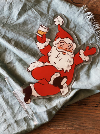 Santa Drinking Bourbon Acrylic Standee