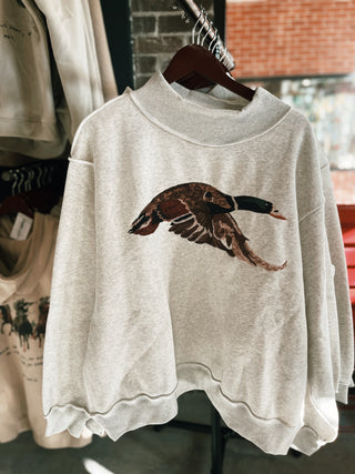 Mallard Embroidered Mock-Neck
