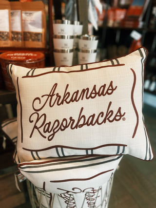 Arkansas Razorbacks Collegiate Stripe Piped Pillow