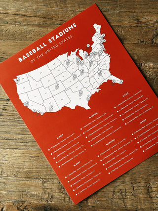 Baseball Stadiums of the US Print - 11x14"