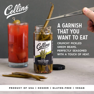 Collins - Gourmet Pickled Green Beans Cocktail Garnish 12 oz