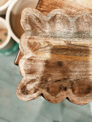 Scalloped Mango Wood Tray