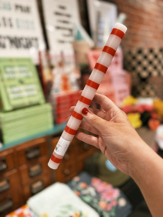Red & White Stripe Candles