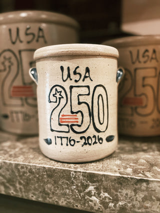 Rowe Pottery - 250th Anniversary Flag Pattern : 1/2 Gallon