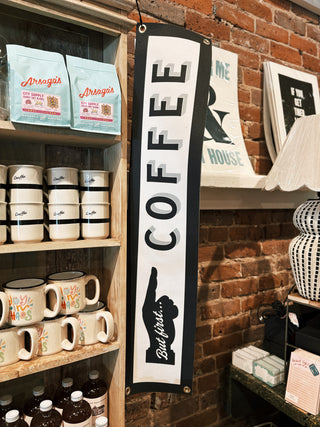 But First, Coffee Felt Sign Banner