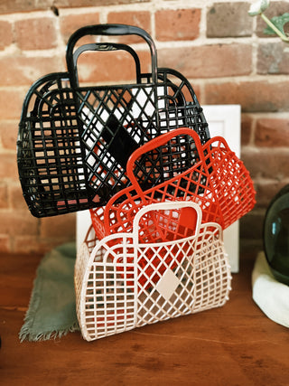 Retro Basket Small Jelly Bag - Latte