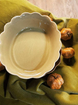 Oval Stoneware Scalloped Baker
