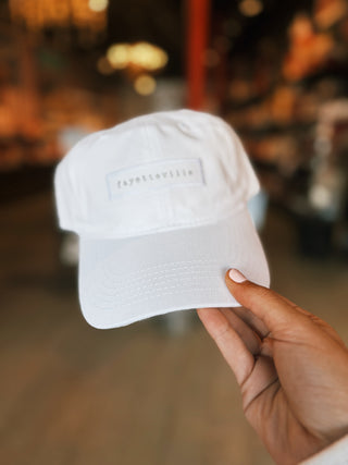 Fayetteville Stamp Baseball Cap - White