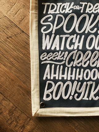 Boo! Halloween Embroidered Canvas Banner