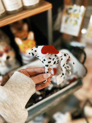 Dog with Santa Hat Ornament