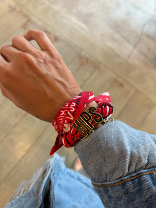 WPS Knotted Red Bandana Scarf Necklace