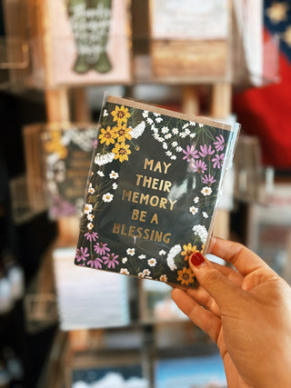 May Their Memory be a Blessing Floral Sympathy Greeting Card