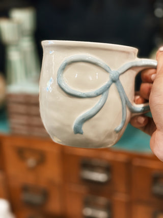 Bow Handle Stoneware Mug