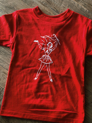 Cheerleader Kid's T-Shirt- Red