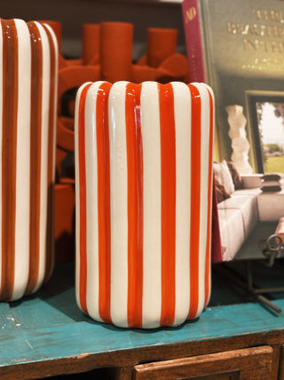 Orange Striped Vase