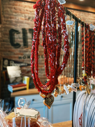 Gameday Love Bandana Necklace: Red