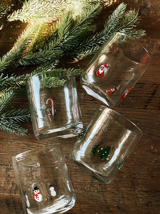 Christmas Icon Round Drinking Glass