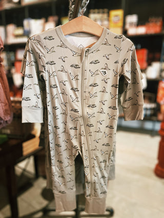 Burlebo: Baby Zip Up - Flying Ducks: Green