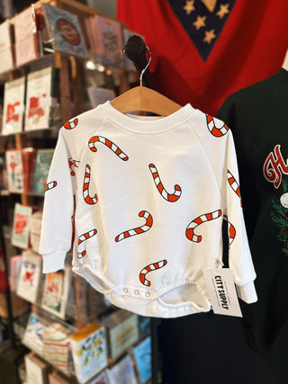 Candy Cane Bubble Romper- 6-12M