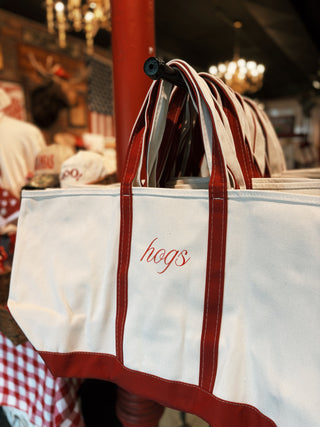 Hogs Oversized Cotton Canvas Tote