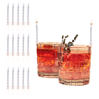 Celebration Candle Drink Party Clips: Silver