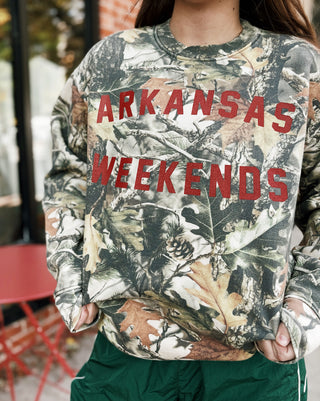 Arkansas Weekends Camo Sweatshirt